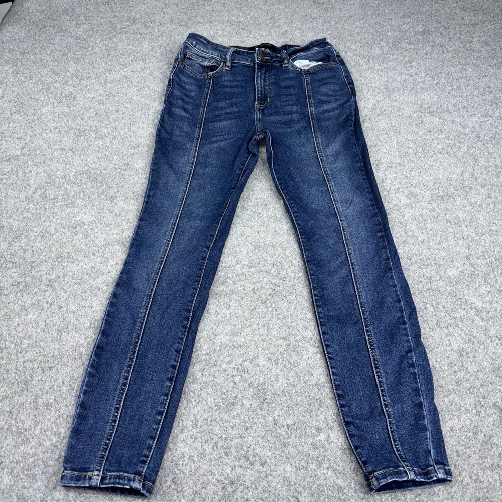Judy Blue Jeans Women's 7/28 Skinny Fit Dark Wash Stretch Casual Blue Denim EUC